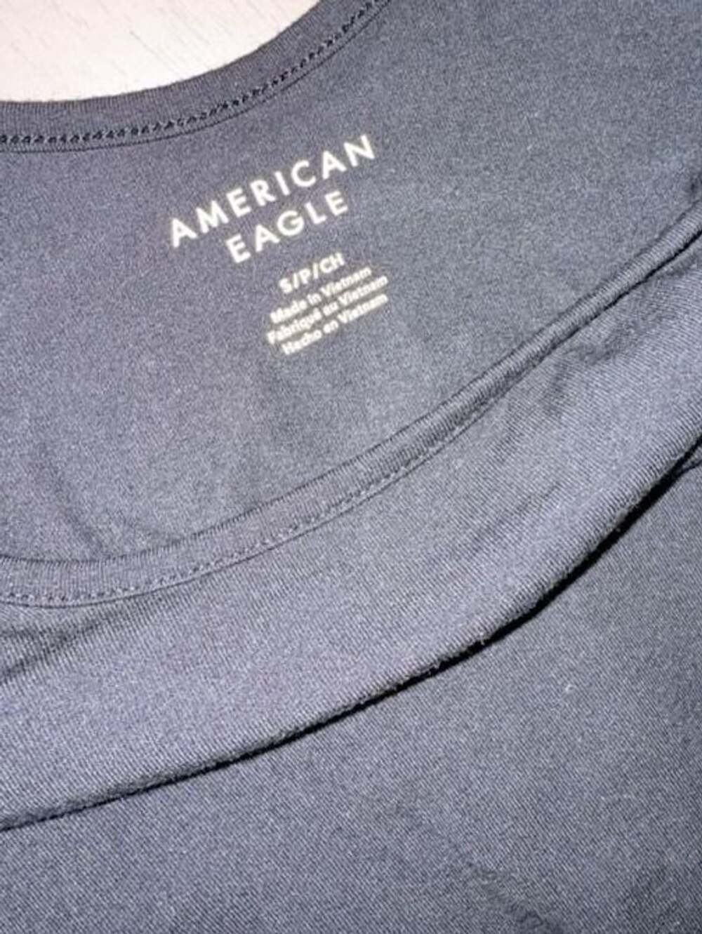American Eagle Black Scoop Neck Short Sleeve Bodysuit